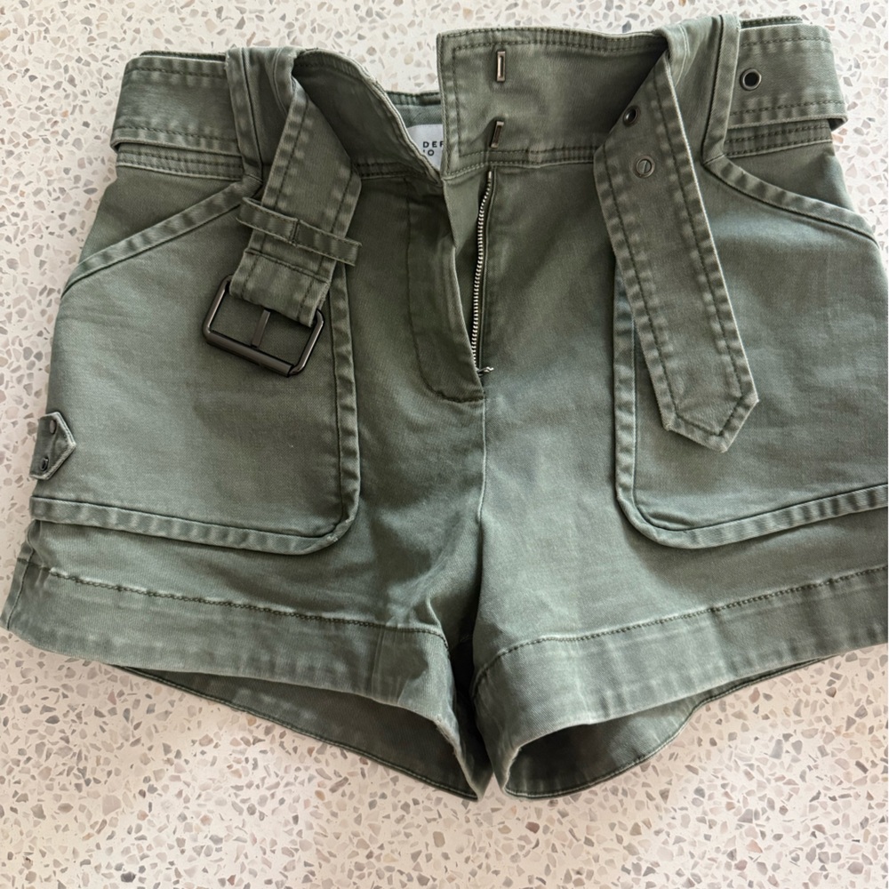 Derek Lam Olive Crosby Belted Shorts